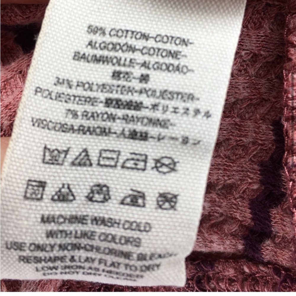 Free People We The Free Auntie Em Thermal Waffle Peplum Long Sleeve Pink… - Picture 5 of 6